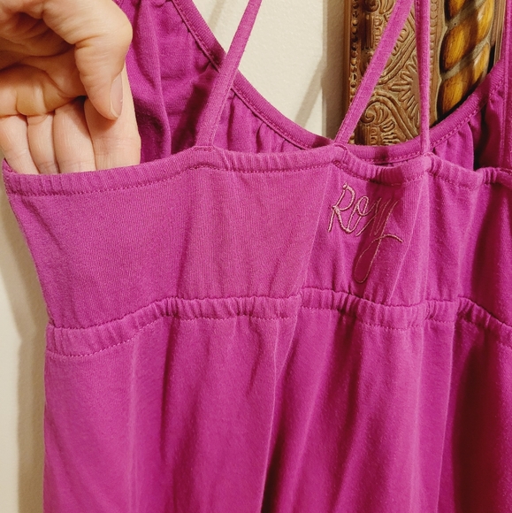 Roxy Pink Strappy Mini Dress Built in Bra Coverup Magenta Purple - Picture 3 of 5